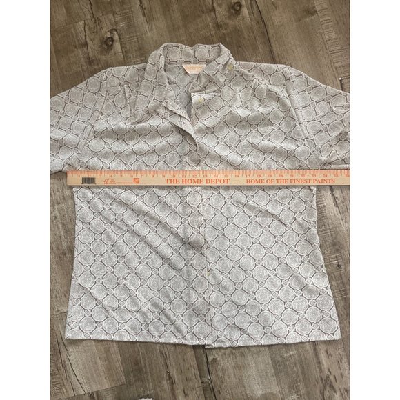 Vintage Sophisticates By Pendleton Geometric Button Up Blouse Tan Womens Size 16 - Picture 5 of 7